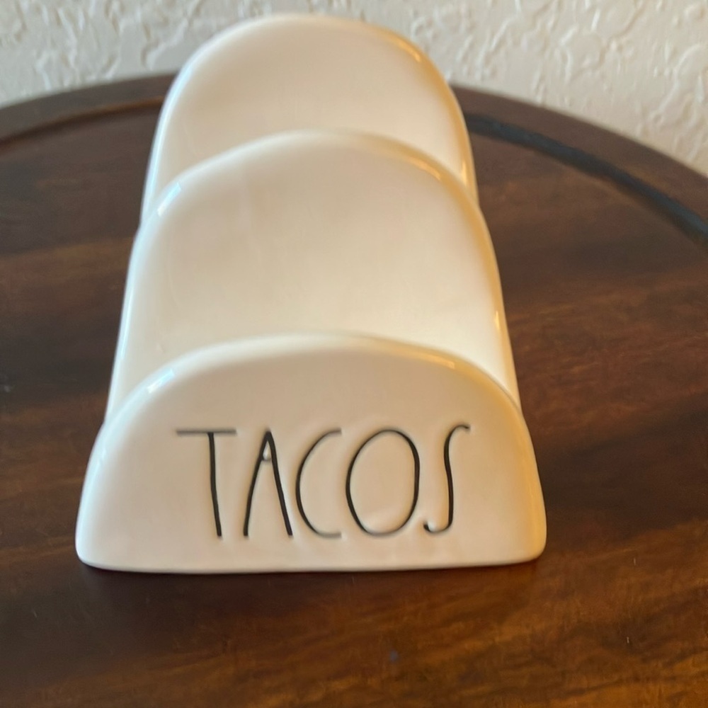 Rae Dunn: White Ceramic Taco Holder